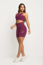 CONJUNTO FITNESS WINE GLOW (TOP+BERMUDA)
