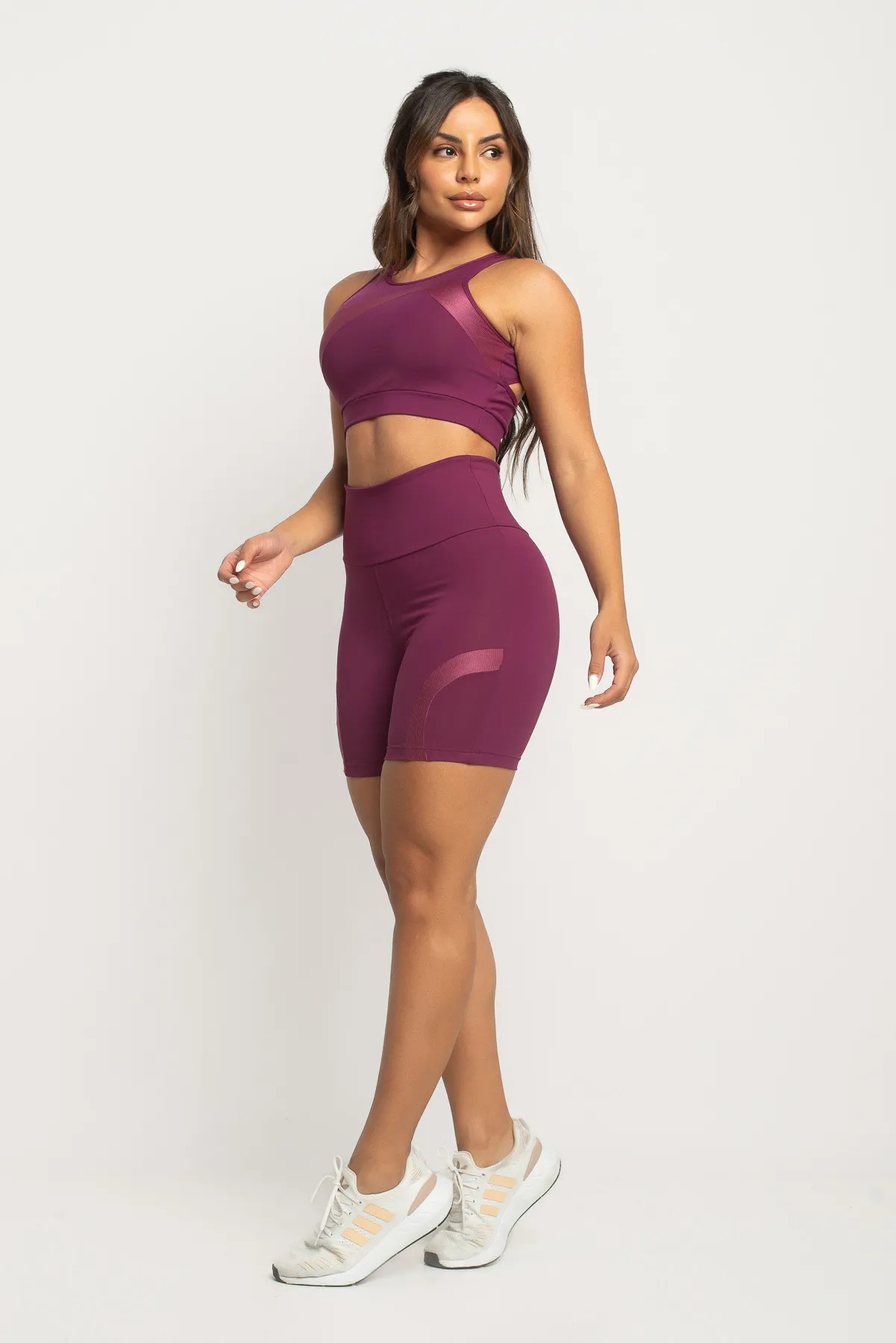 CONJUNTO FITNESS WINE GLOW (TOP+BERMUDA) - Image 1